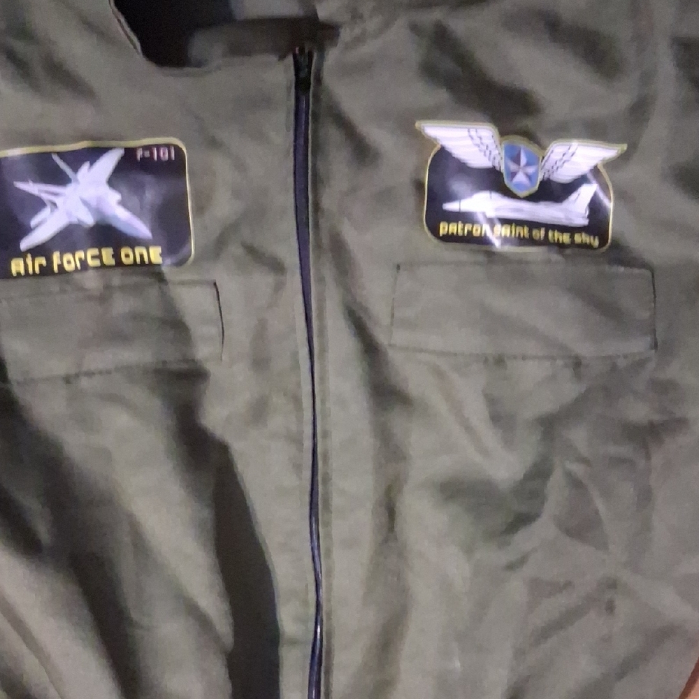 Green Air Force Flight Suit Halloween Costume - Picture 2 of 3